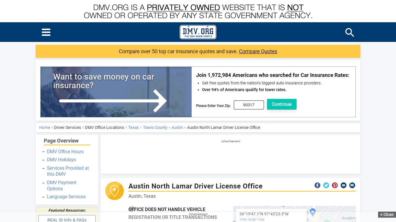 Austin North Lamar Driver License Office of Austin, Texas - DMV.ORG